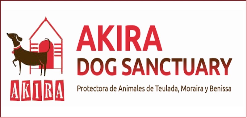 The Akira dog sanctuary logo used to promote Protectapet website links to the Akira dog sanctuary in Javea, Spain.